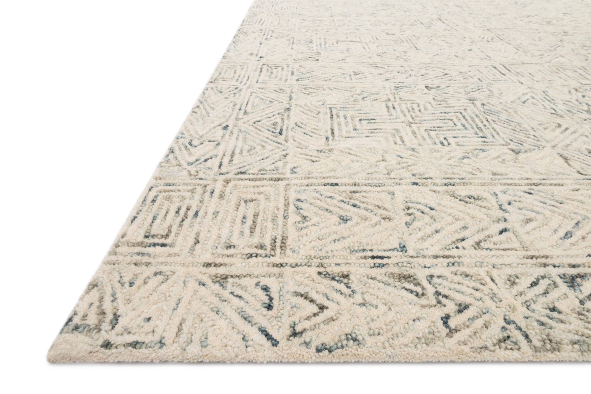 angle view of Peregrine Lt. Blue luxury Rug