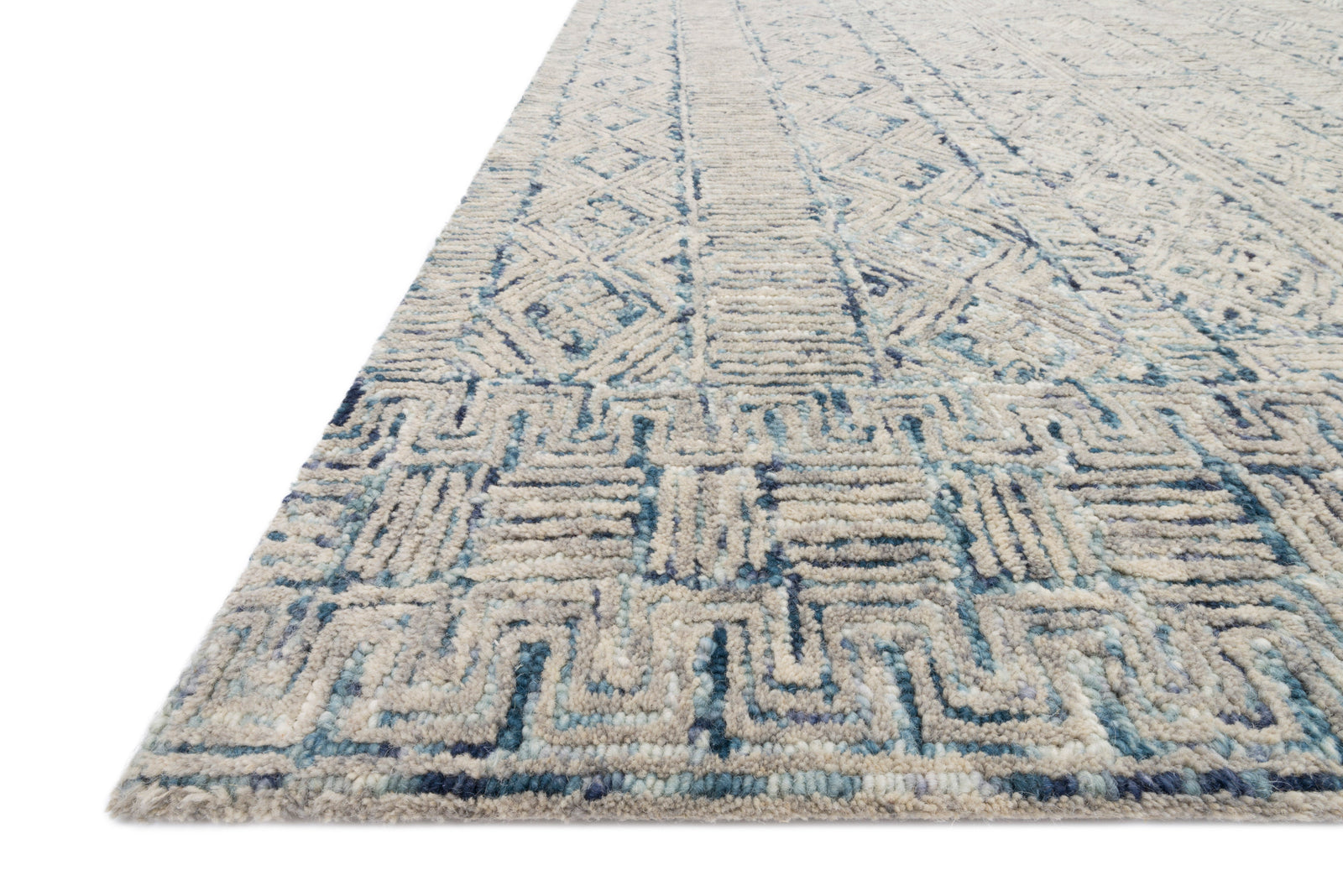 front view of Peregrine Ocean luxury Rug