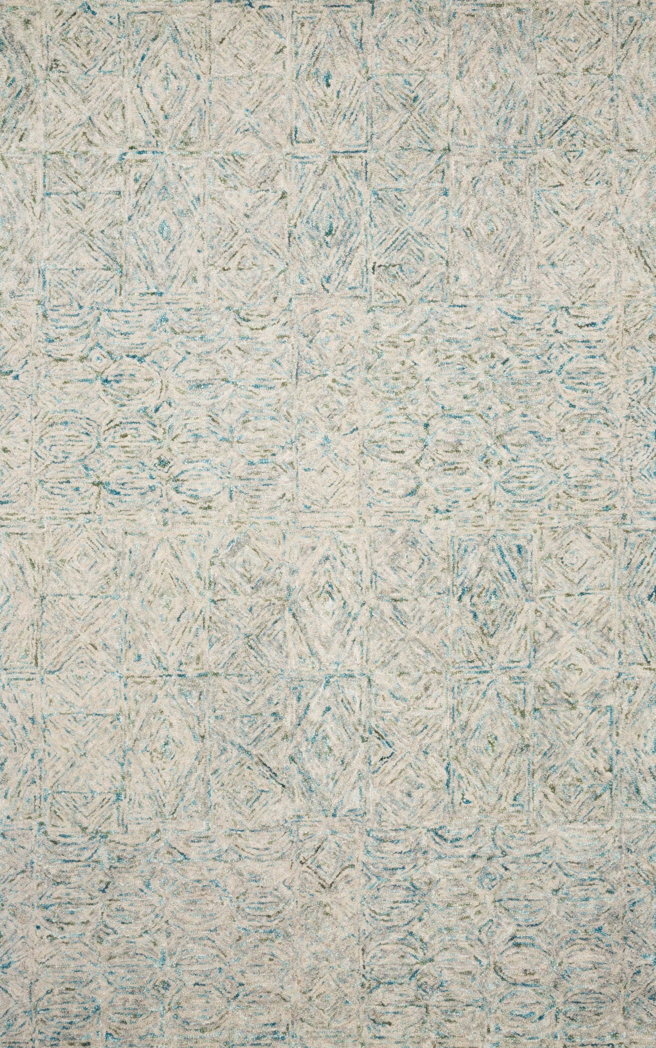 front view of Peregrine Aqua luxury Rug