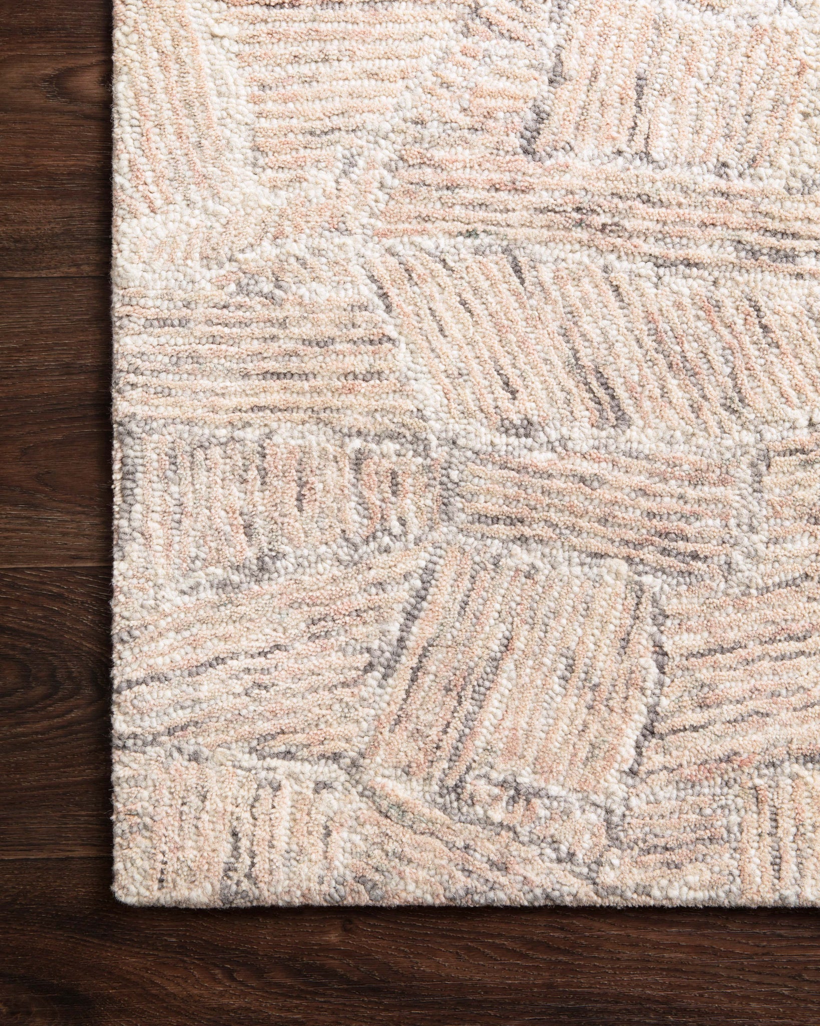 side view of Peregrine Blush luxury Rug