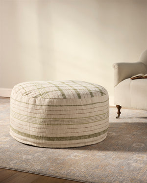 Wallace Cream Cream Pouf - Roomscene #3 (V)