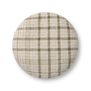 Wallace Cream Cream Pouf - Organic Detail (H)