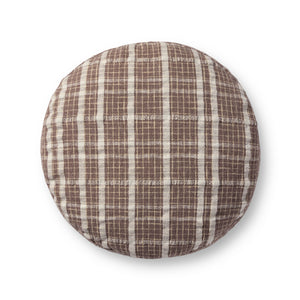 Wallace Chocolate Chocolate Pouf - Organic Detail (H)