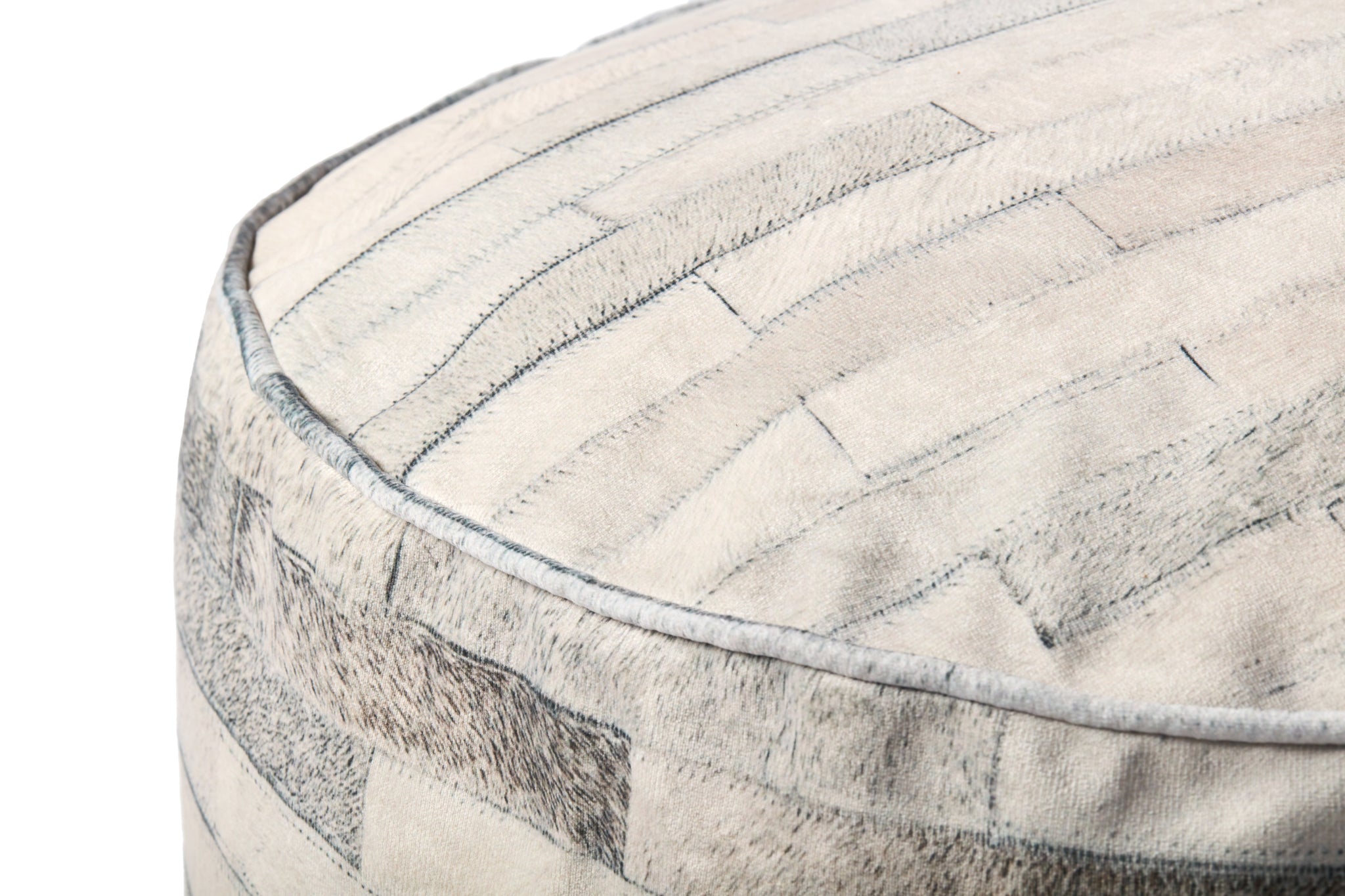 Ivory / Grey Pouf - Rug Corner (H)