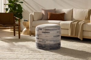 Ivory / Grey Pouf - Roomscene #3 (V)
