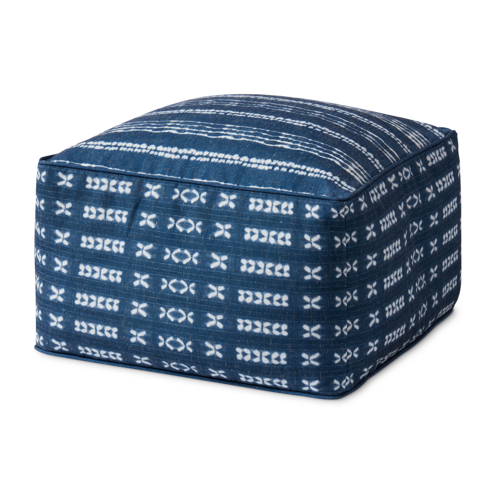 Indigo / Ivory Pouf - Aerial Image
