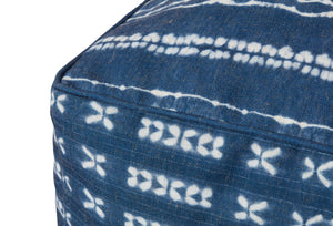 Indigo / Ivory Pouf - Rug Corner (H)