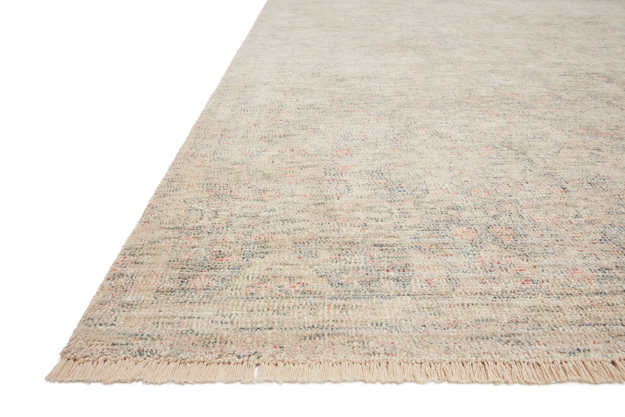 angle view of Priya Navy / Ivory luxury Rug
