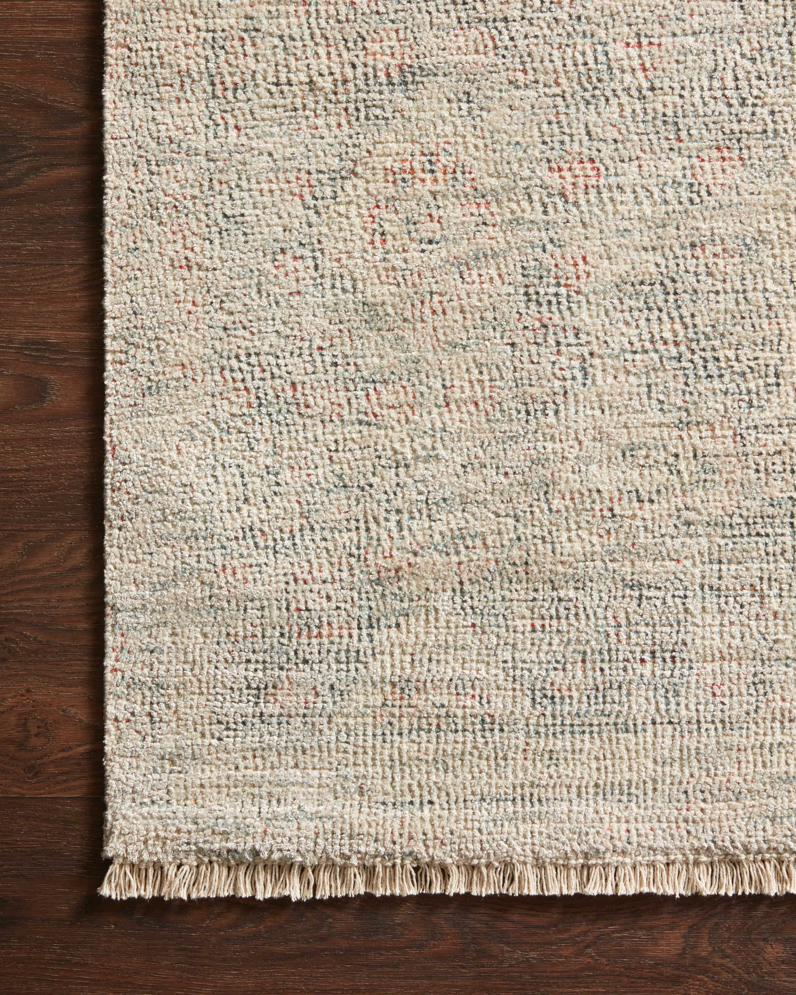 side view of Priya Navy / Ivory luxury Rug