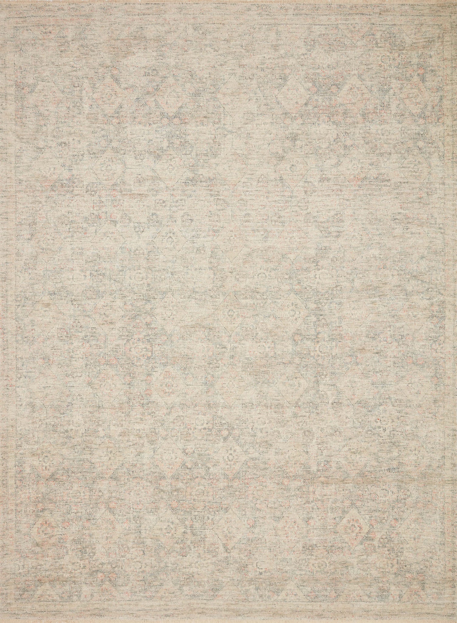 front view of Priya Navy / Ivory luxury Rug