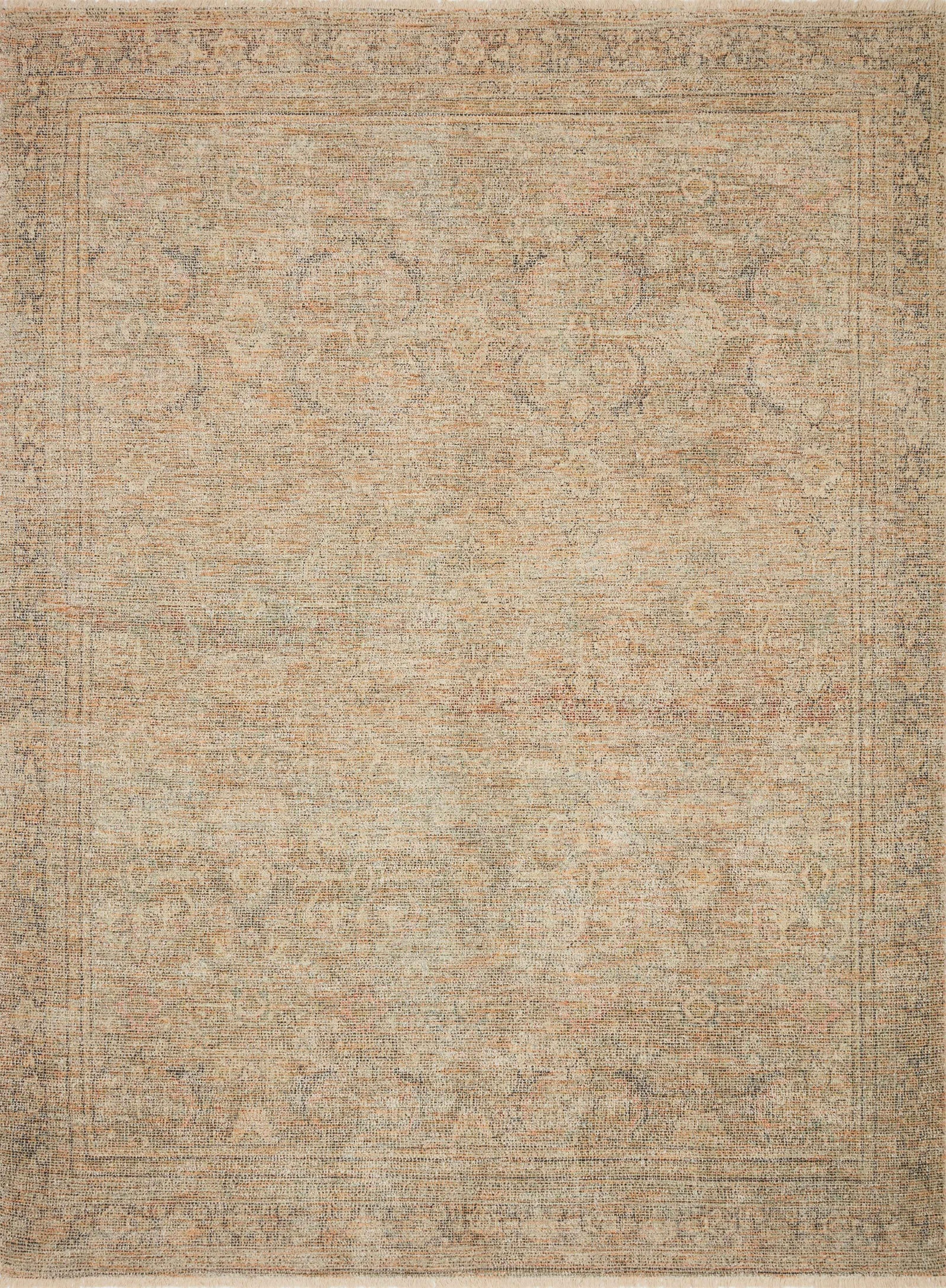 front view of Priya Olive / Graphite luxury Rug