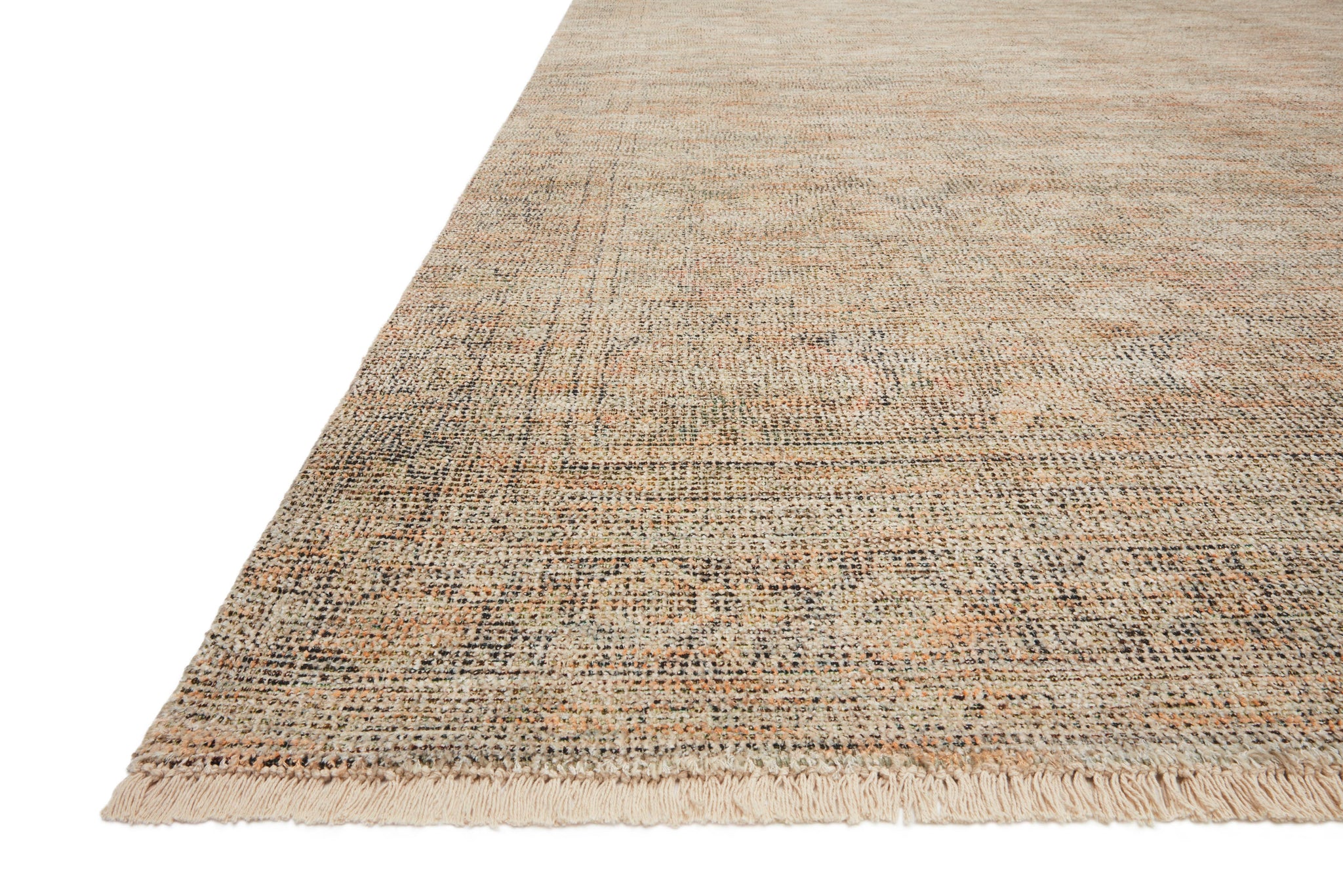 angle view of Priya Olive / Graphite luxury Rug