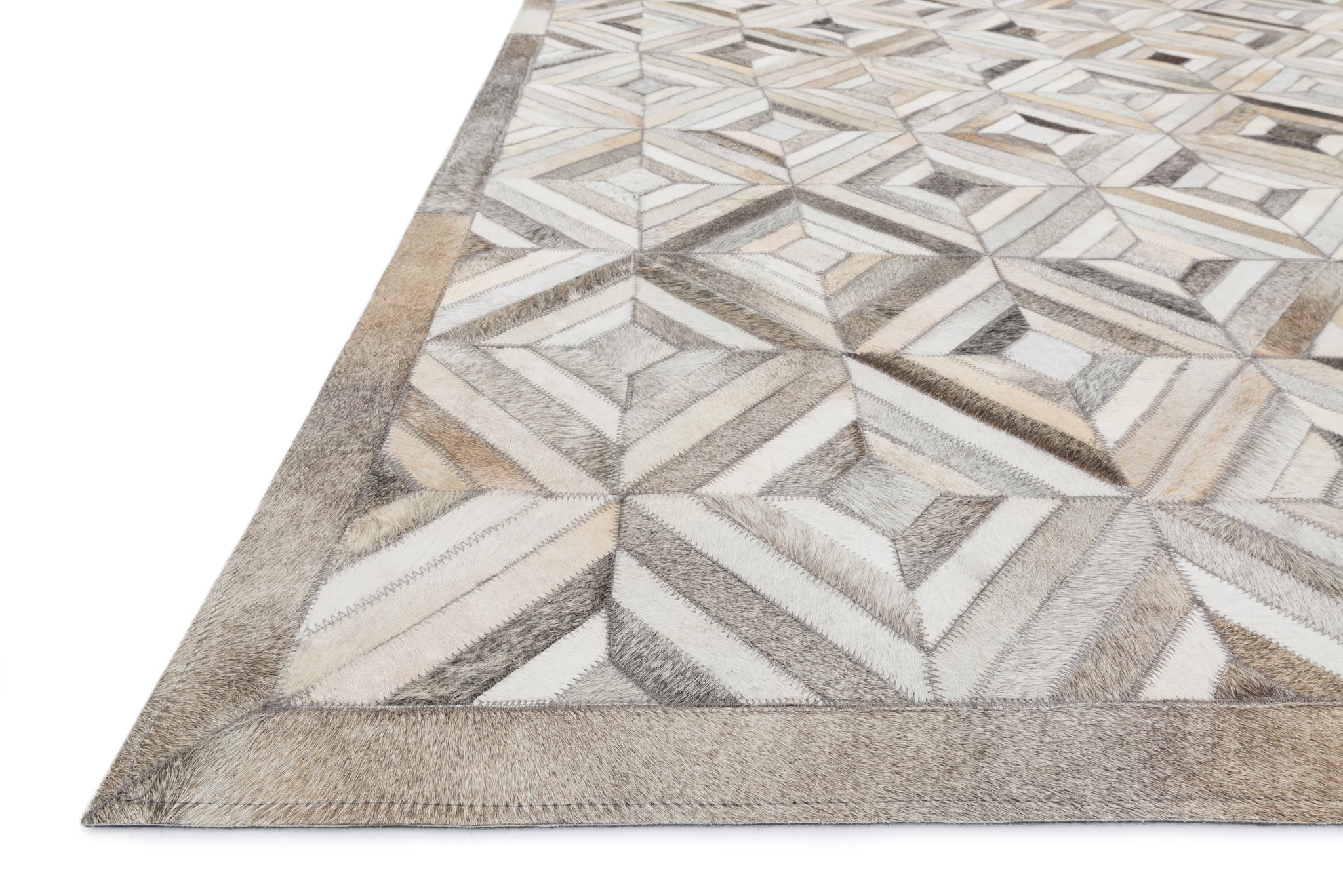 side view of Promenade Ivory / Grey luxury Rug