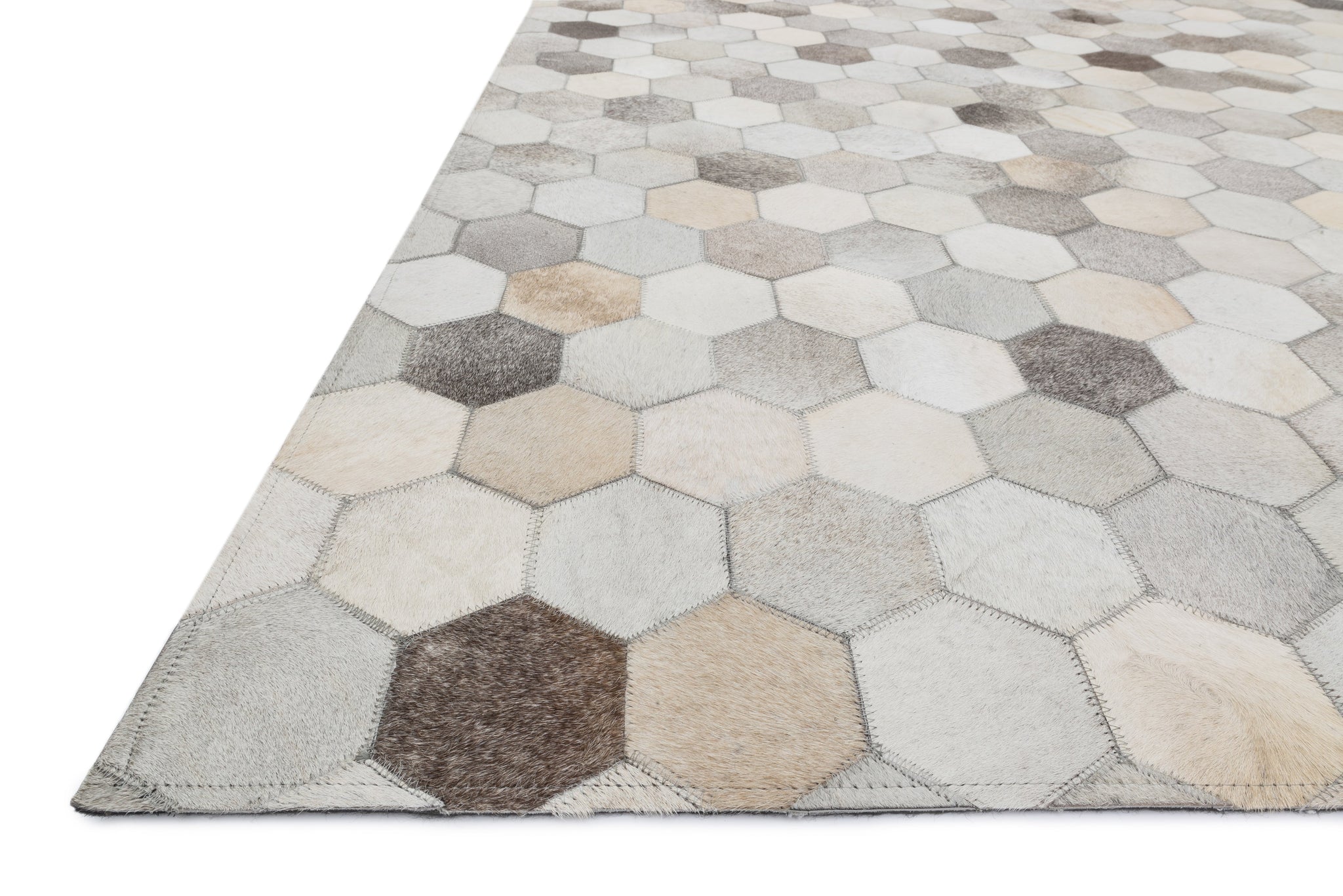 angle view of Promenade Grey luxury Rug