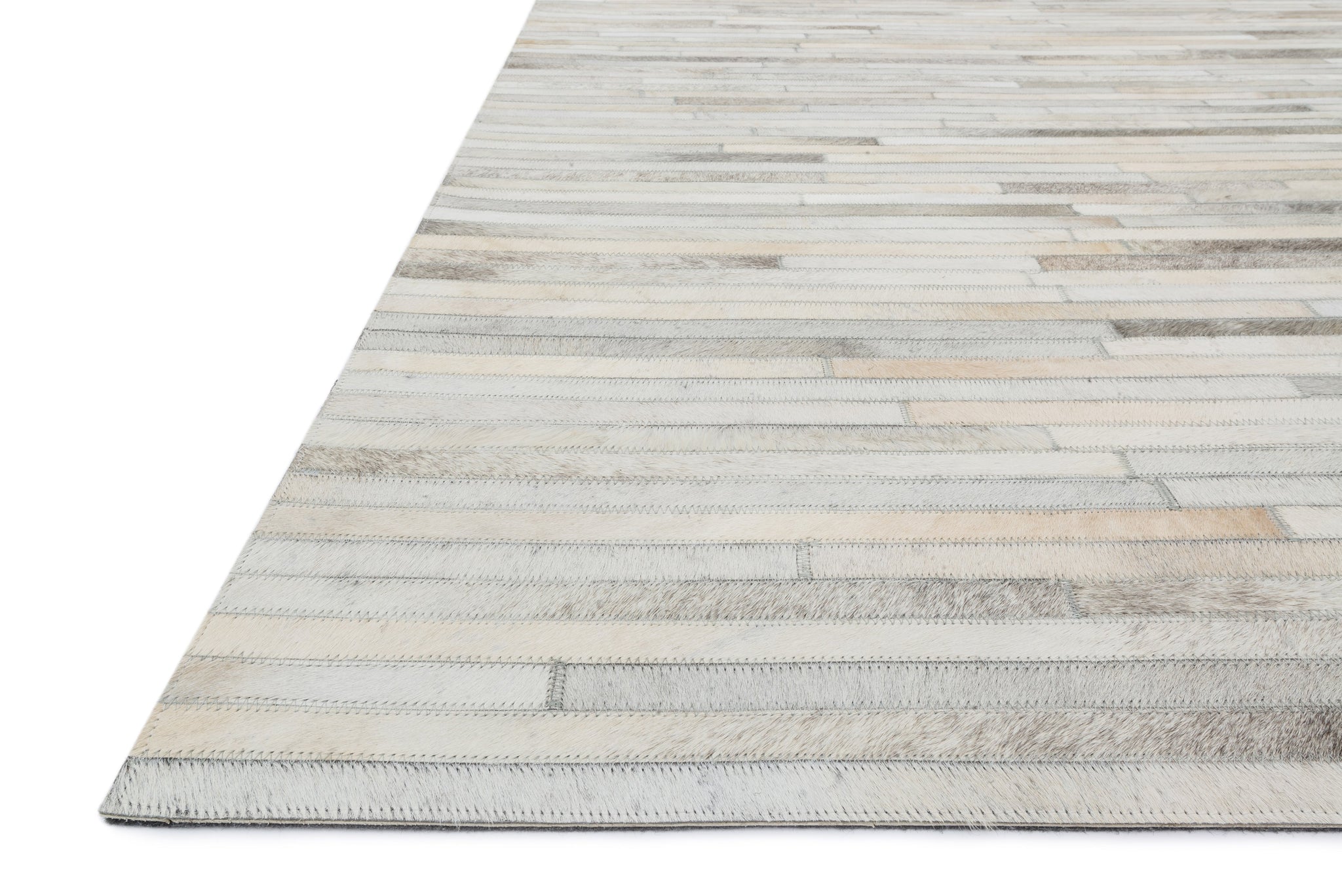 side view of Promenade Ivory luxury Rug