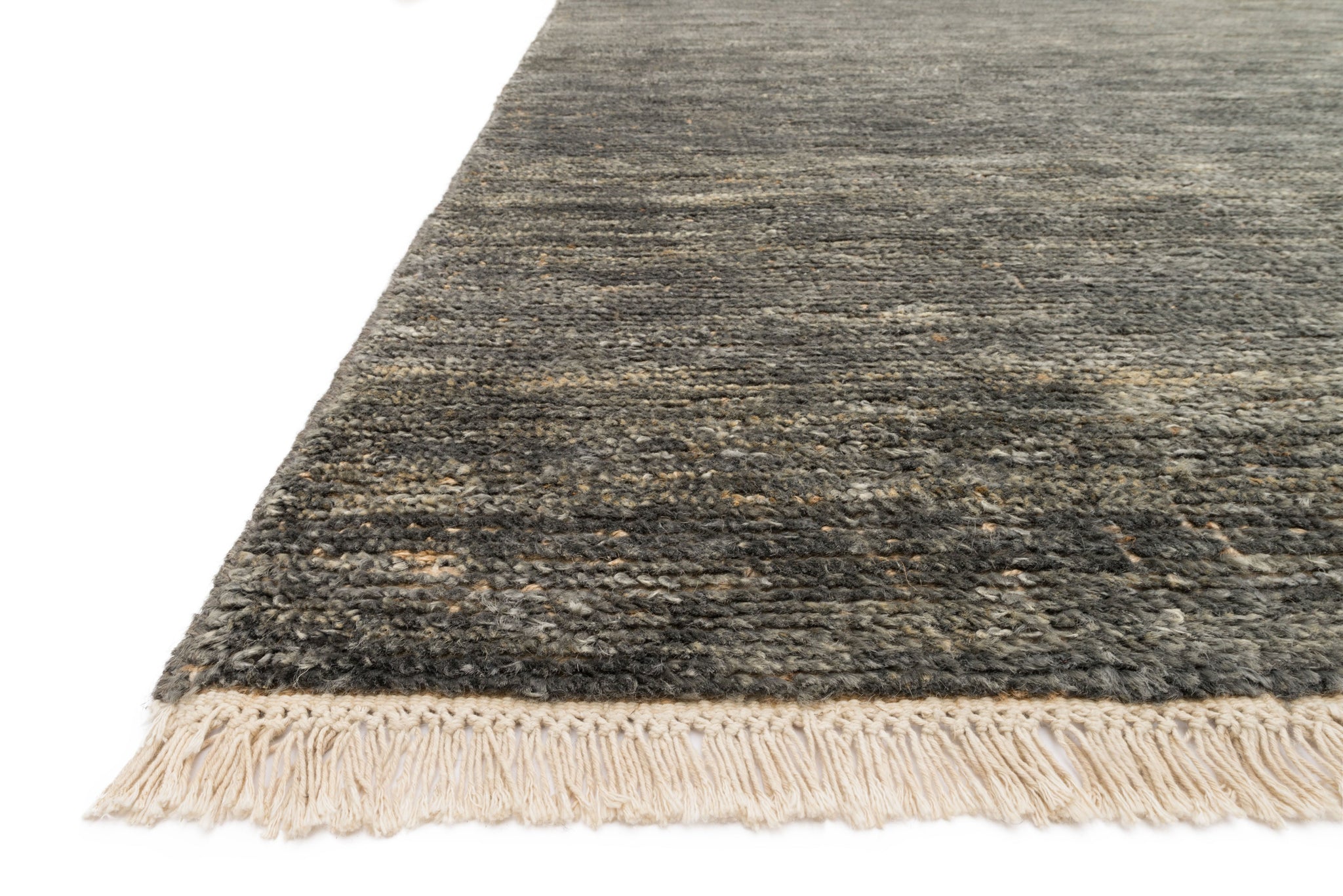 angle view of Quinn Grey luxury Rug