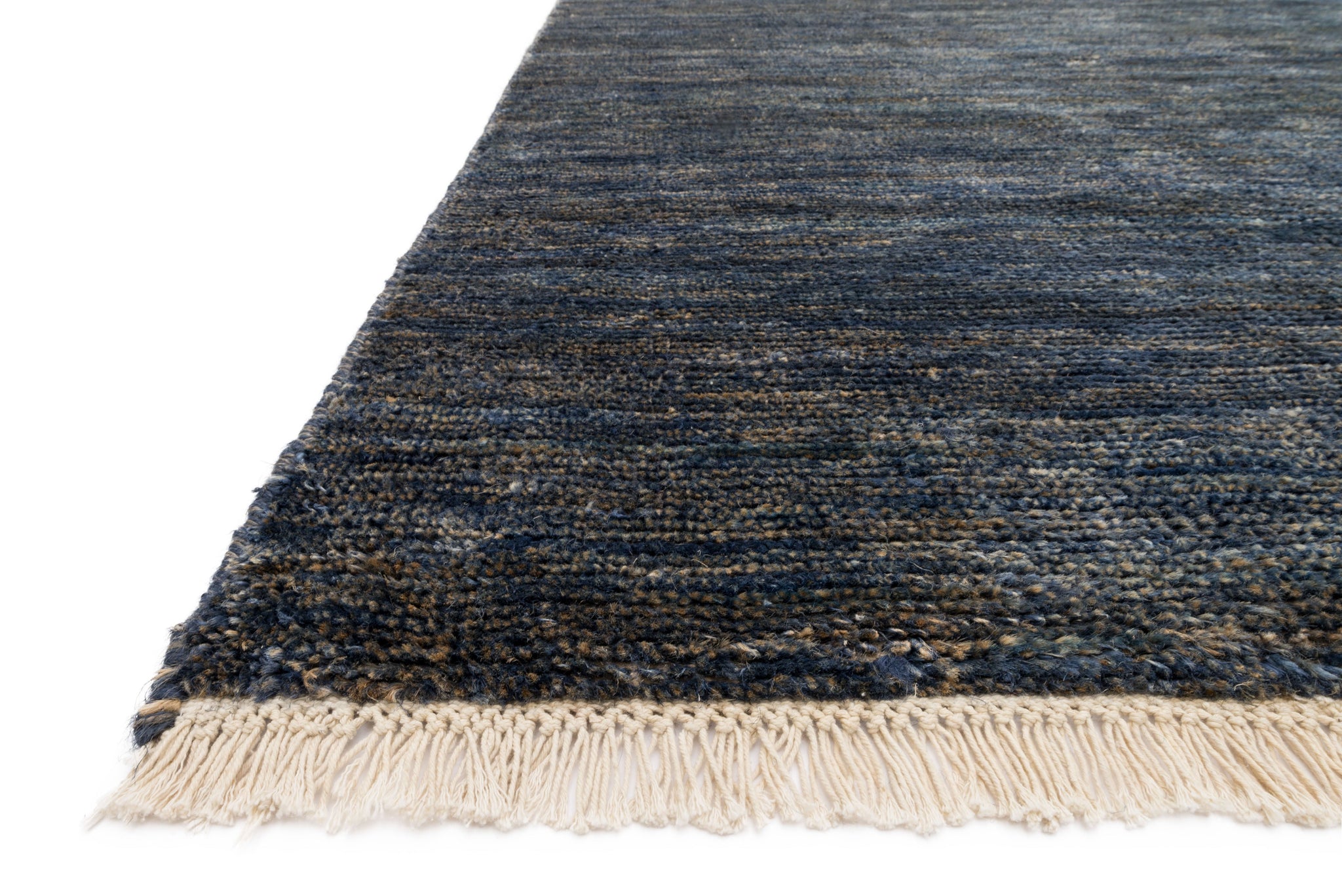 angle view of Quinn Indigo luxury Rug