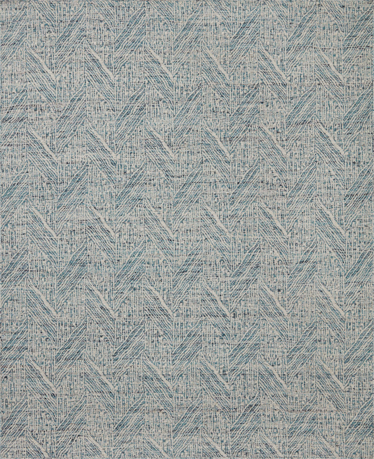 front view of Raven Blue / Ivory luxury Rug