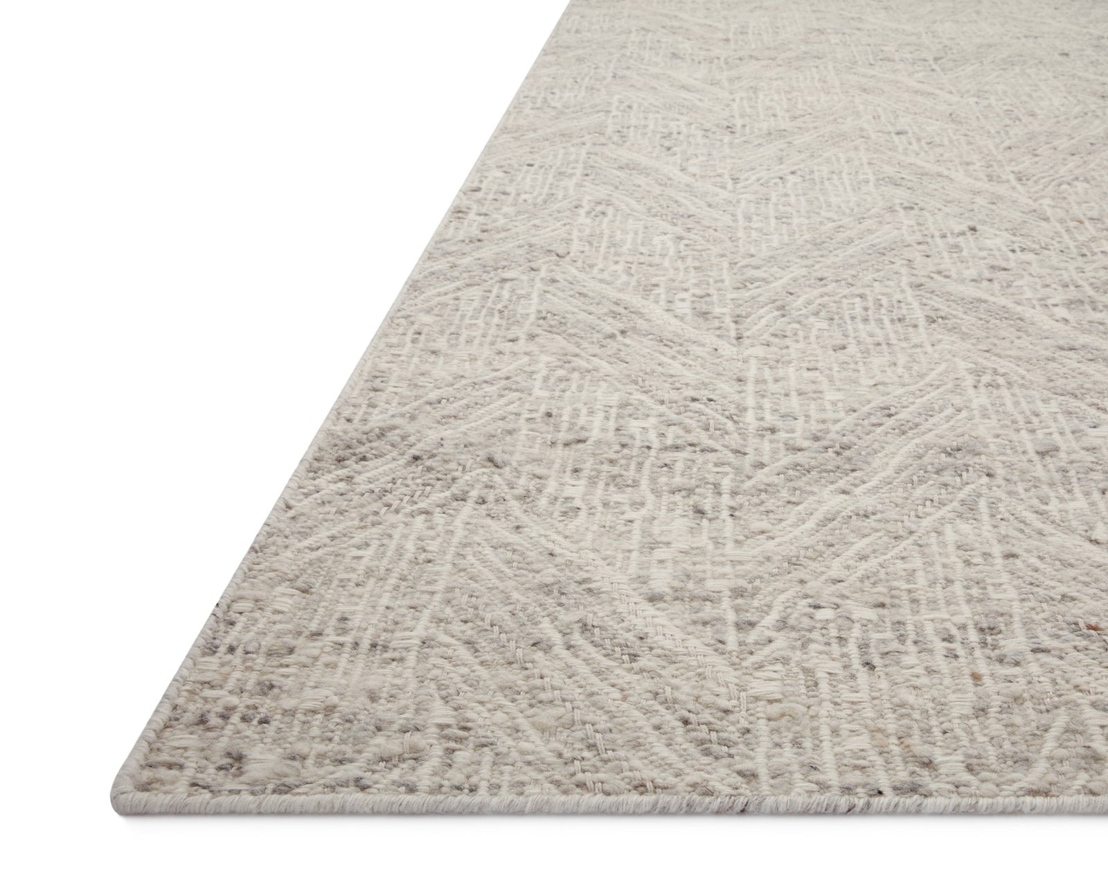 front view of Raven Silver / Ivory luxury Rug