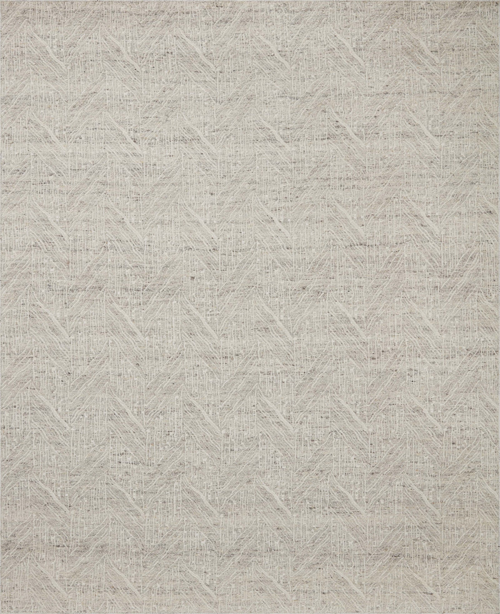 front view of Raven Silver / Ivory luxury Rug