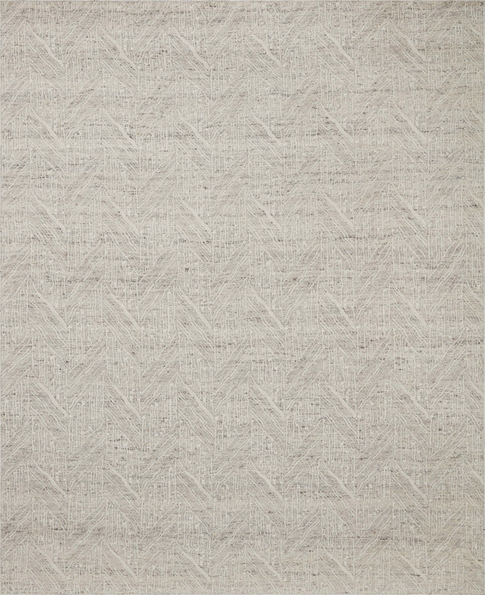 front view of Raven Silver / Ivory luxury Rug