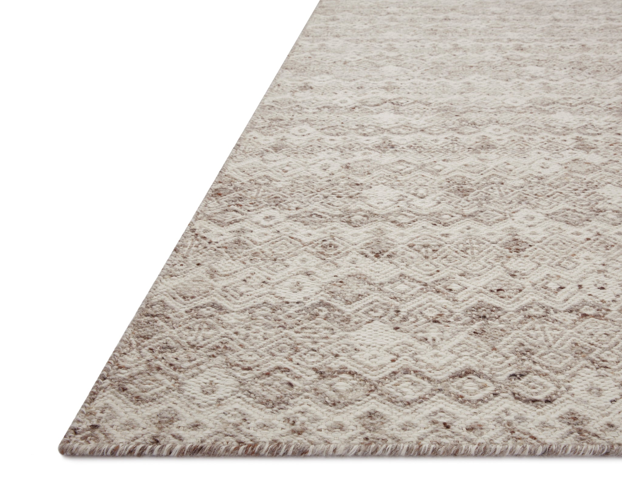 side view of Raven Dove / Ivory luxury Rug
