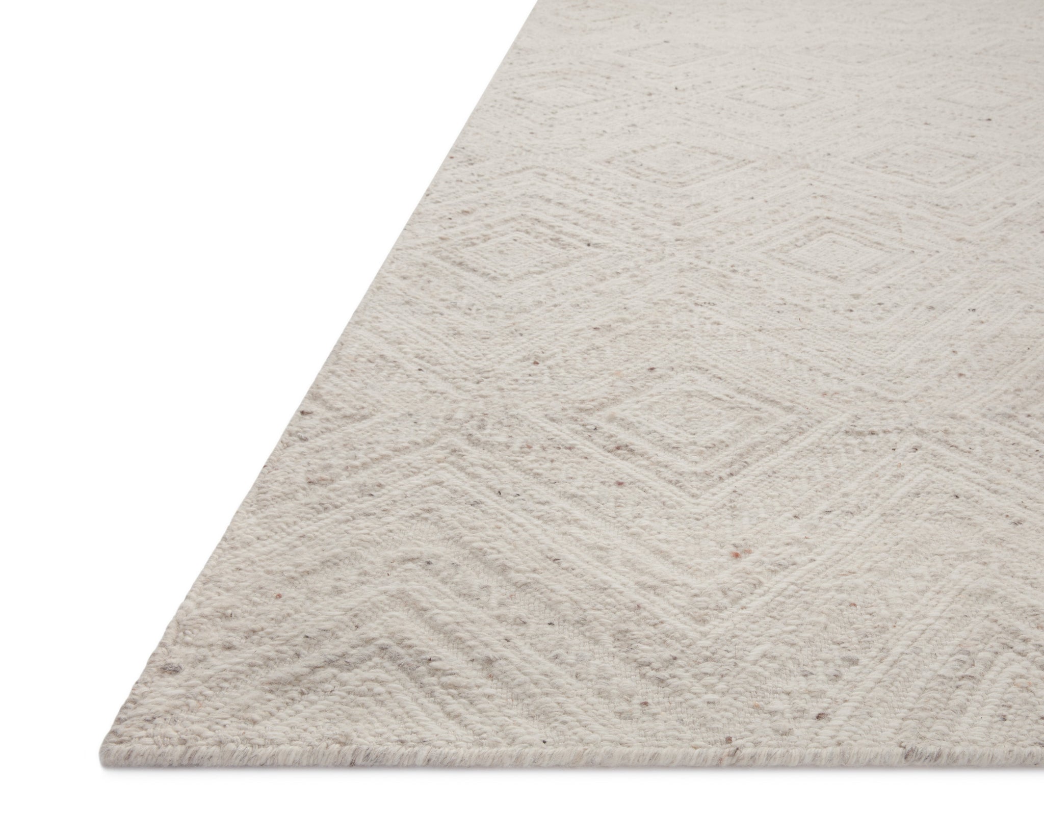 angle view of Raven Ivory / Pebble luxury Rug