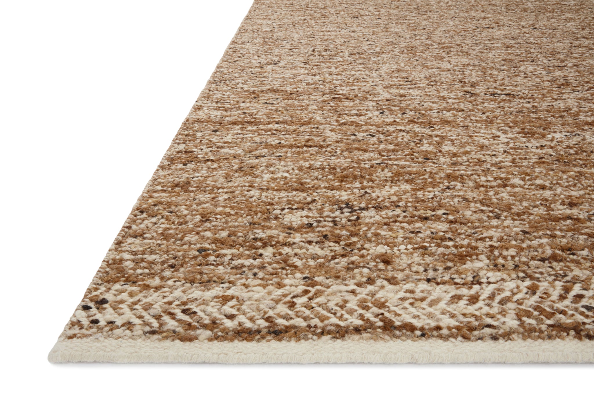 angle view of Reyla Caramel / Ivory luxury Rug