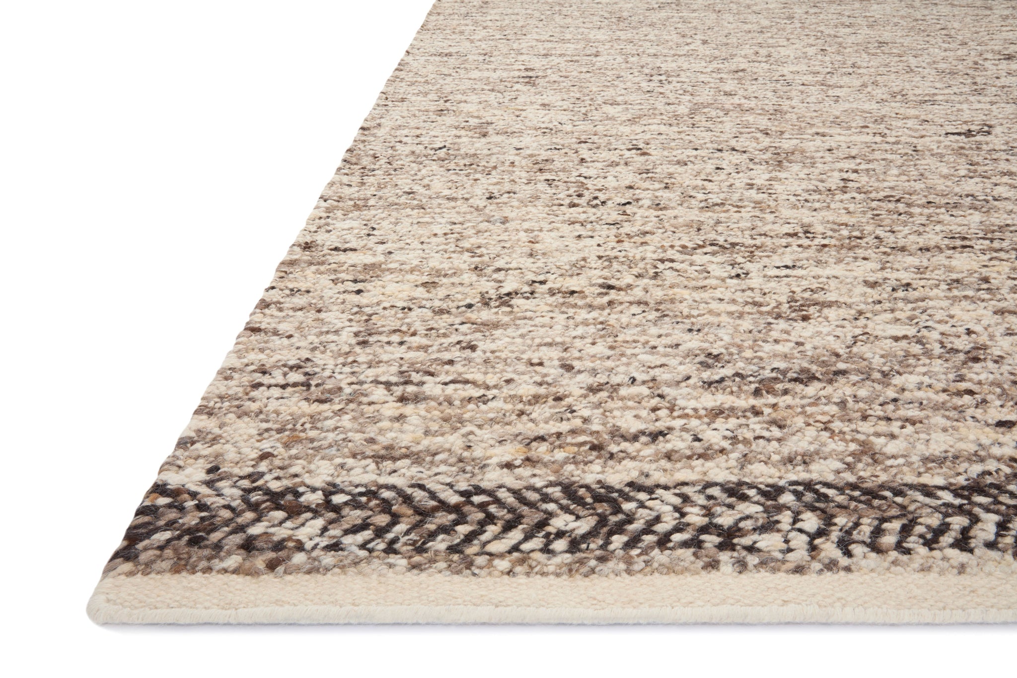 side view of Reyla Granite / Mocha luxury Rug