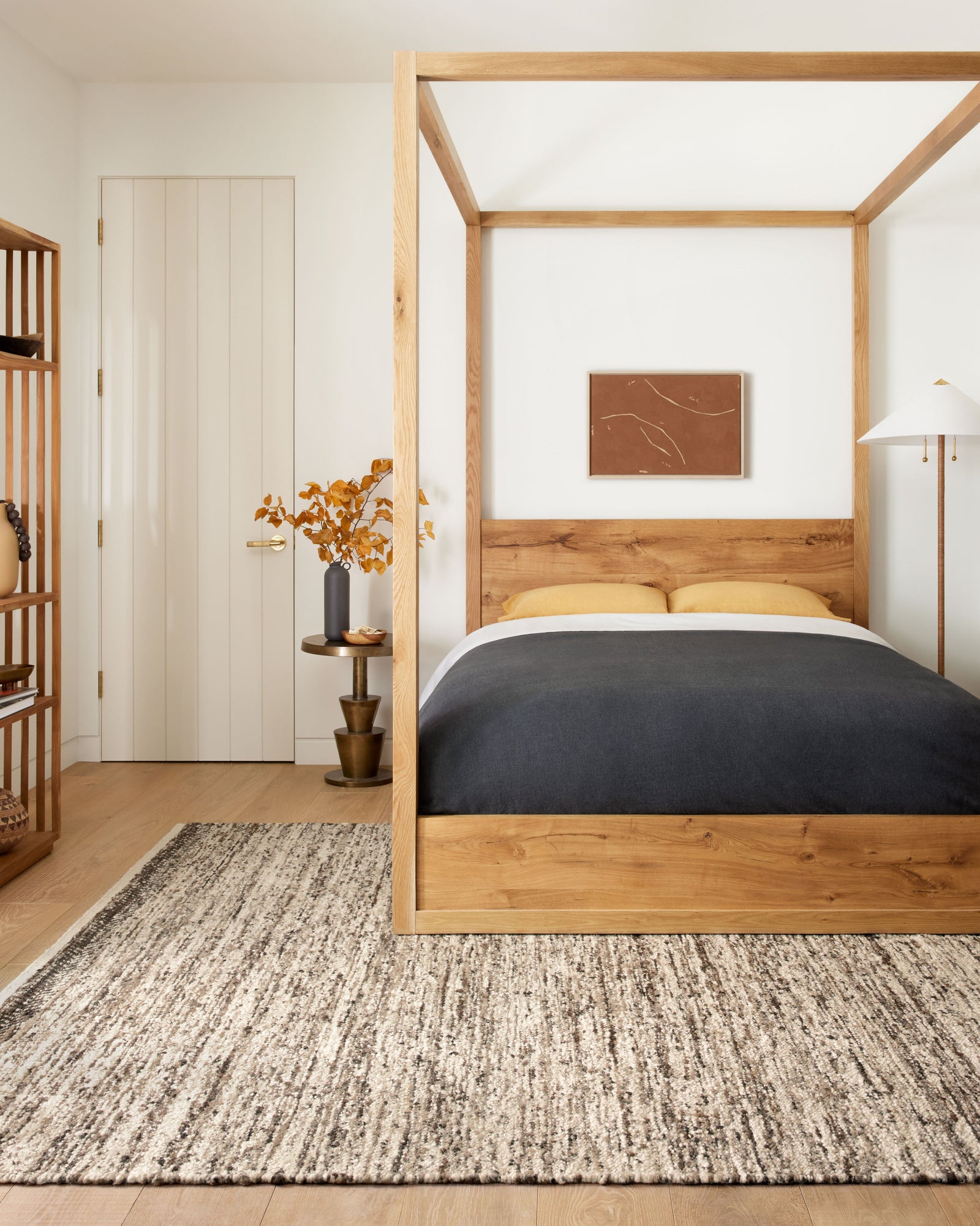 front view of Reyla Granite / Mocha luxury Rug