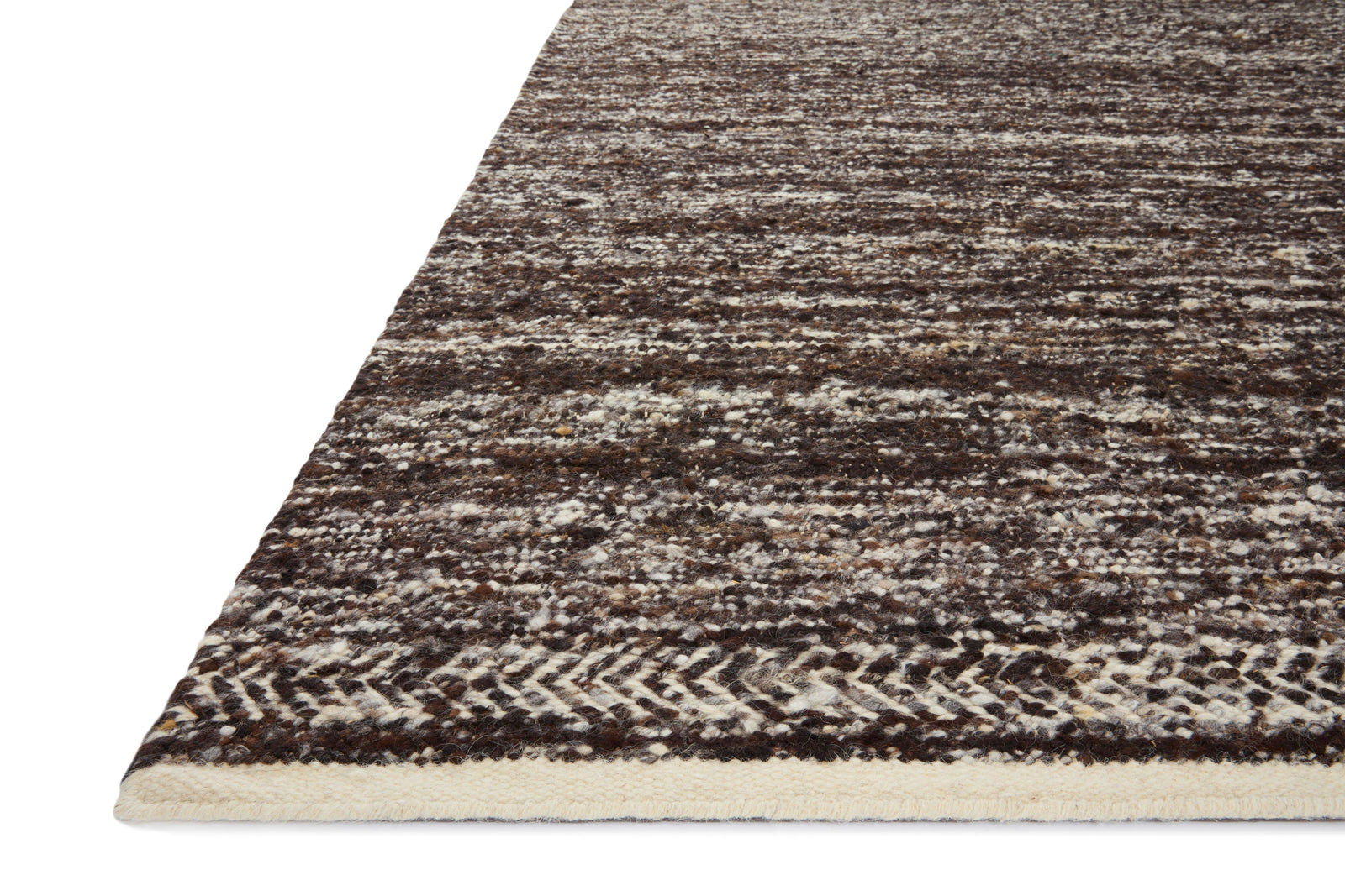 front view of Reyla Mocha / Ivory luxury Rug