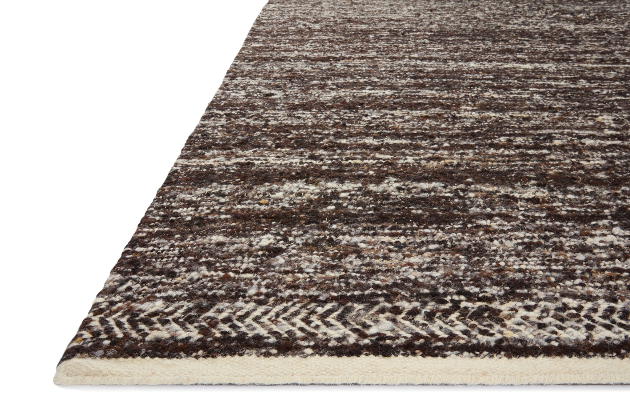 angle view of Reyla Mocha / Ivory luxury Rug