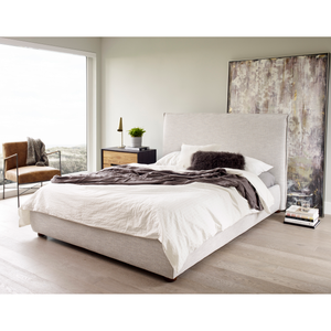 TÊTE DE LIT HAUTE LUZON QUEEN BED GRIS CLAIR