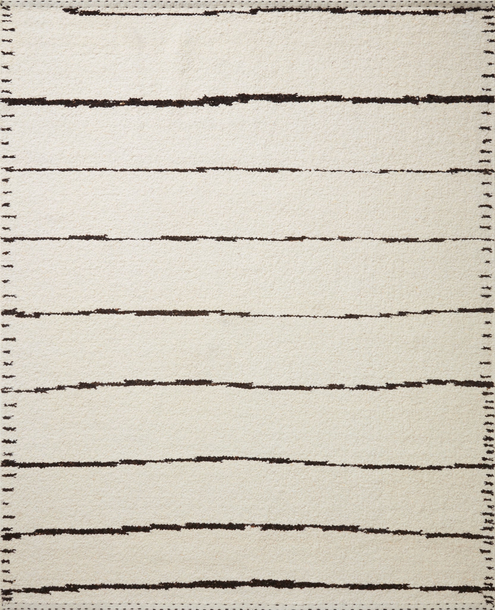 front view of Roman Ivory / Black luxury Rug