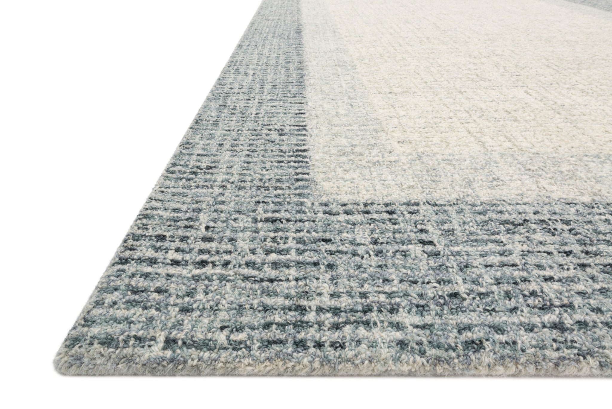 angle view of Rosina Grey / Blue luxury Rug