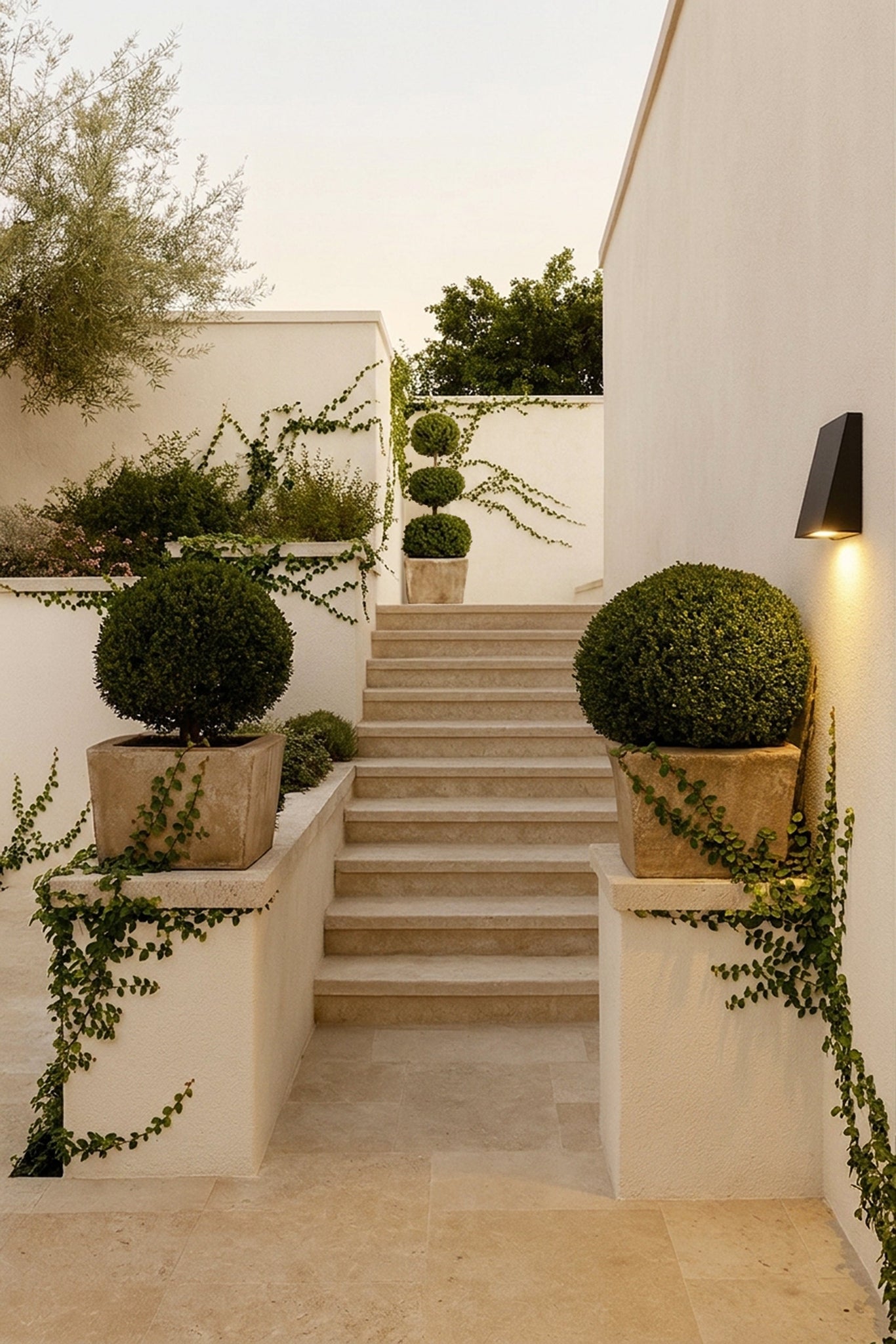 Roy Exterior Wall Sconce 6.25" styled in a curated living room for warm, layered light at Laurie Yapp Home.
