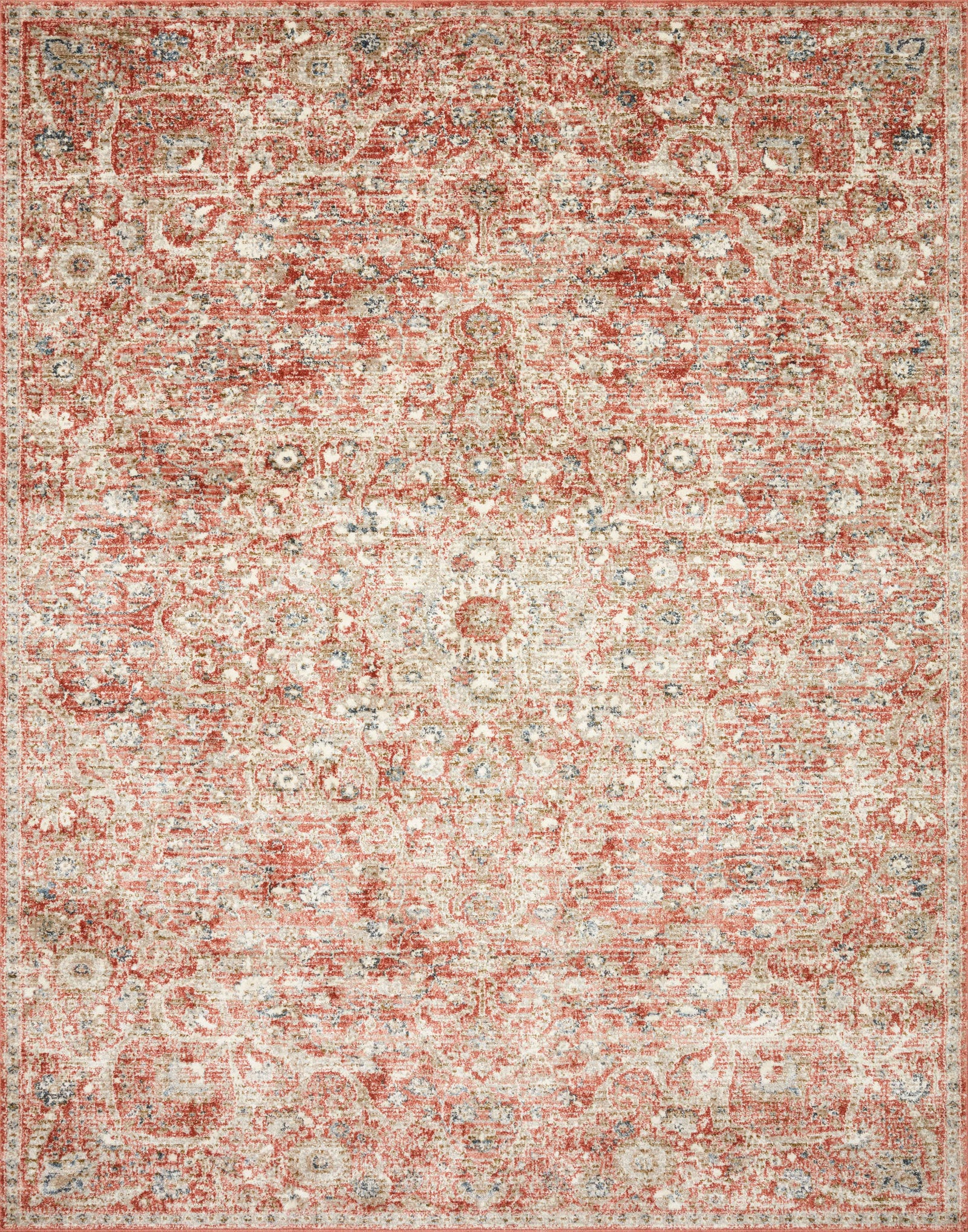 front view of Saban Rust / Beige luxury Rug