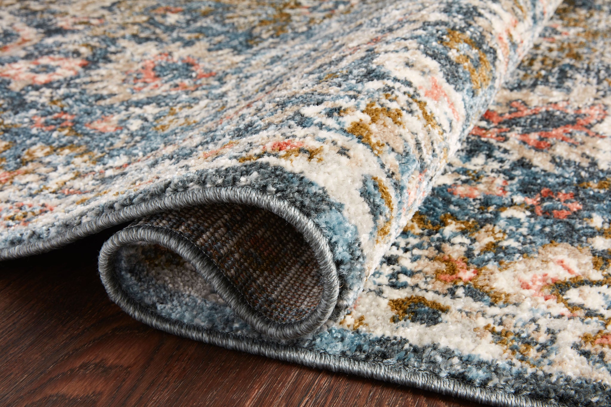 lifestyle view of Saban Blue / Sand luxury Rug
