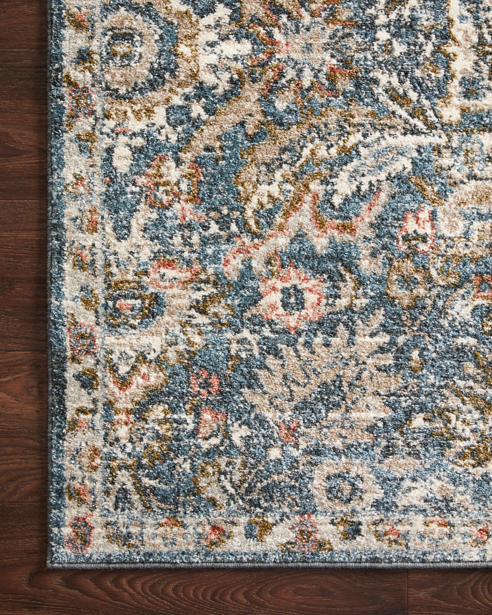 lifestyle view of Saban Blue / Sand luxury Rug