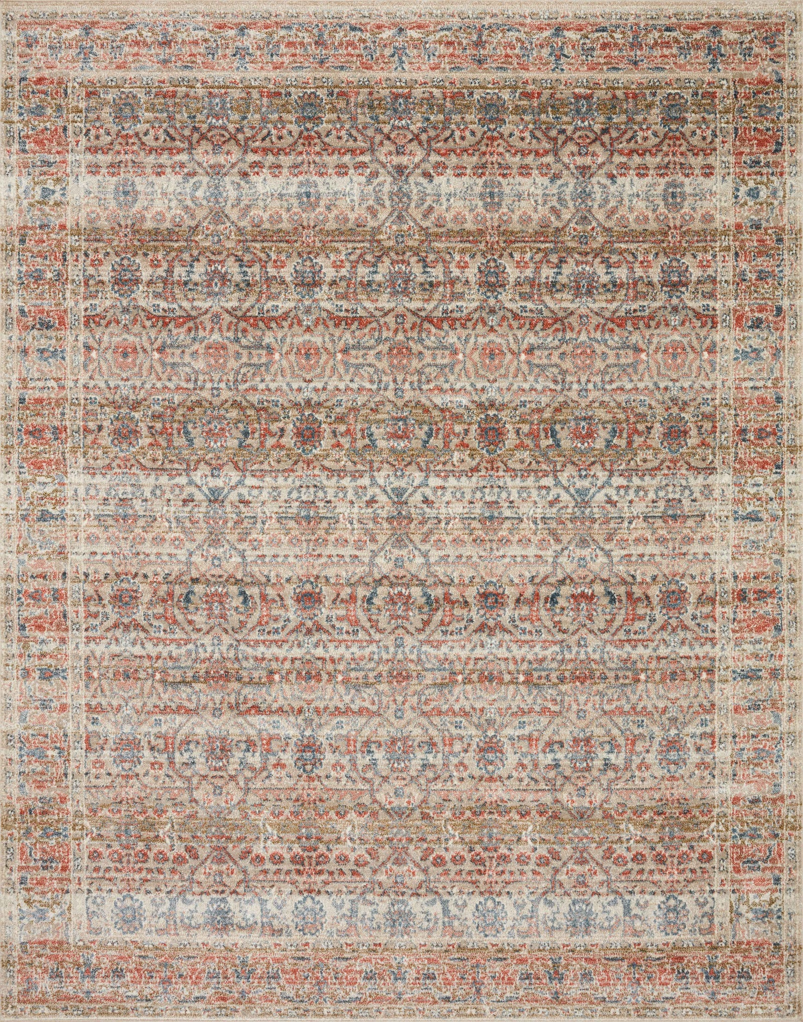 front view of Saban Sand / Rust luxury Rug