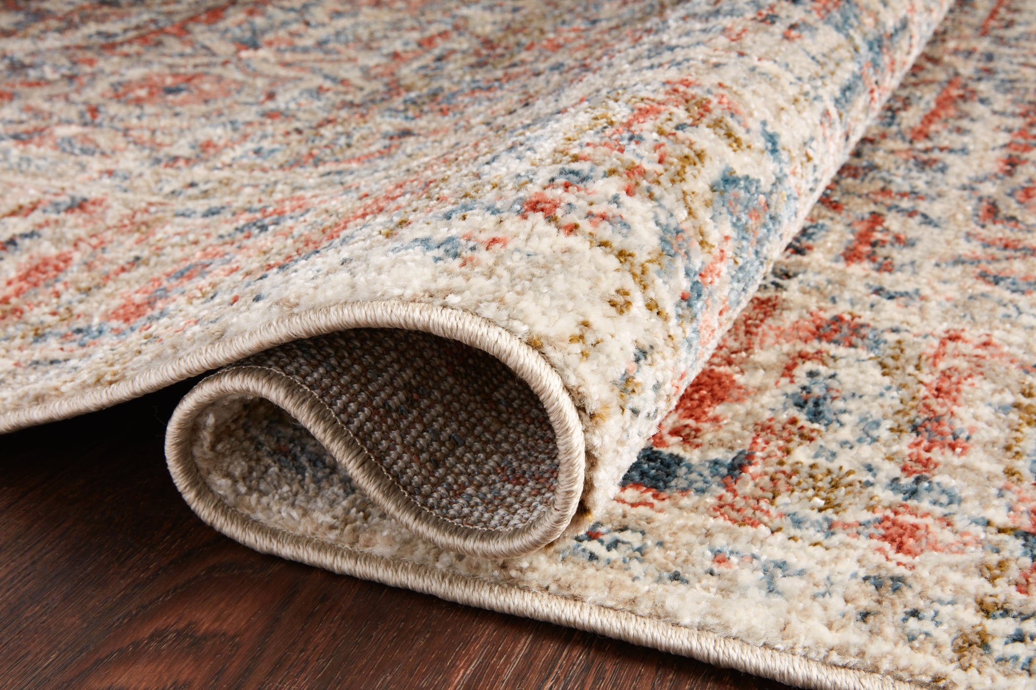 lifestyle view of Saban Sand / Rust luxury Rug