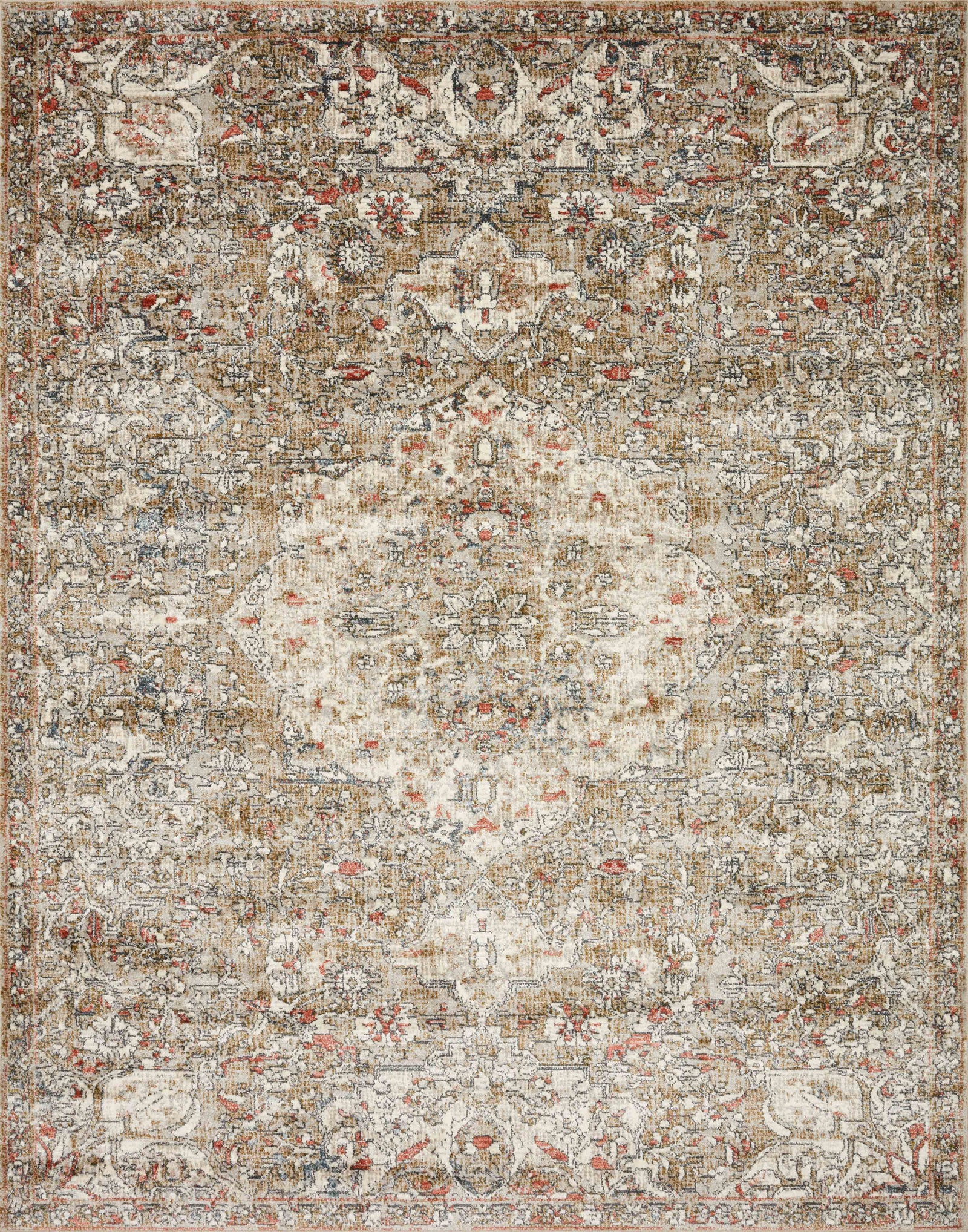 front view of Saban Straw / Beige luxury Rug