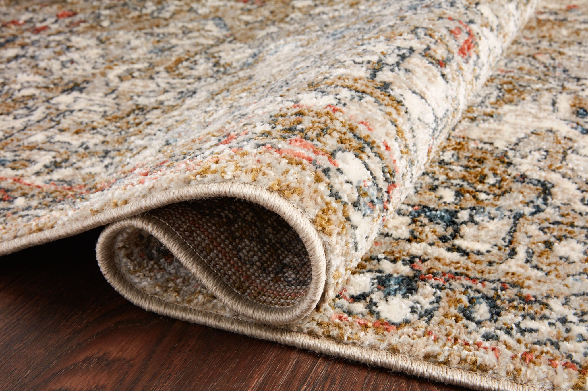 lifestyle view of Saban Straw / Beige luxury Rug