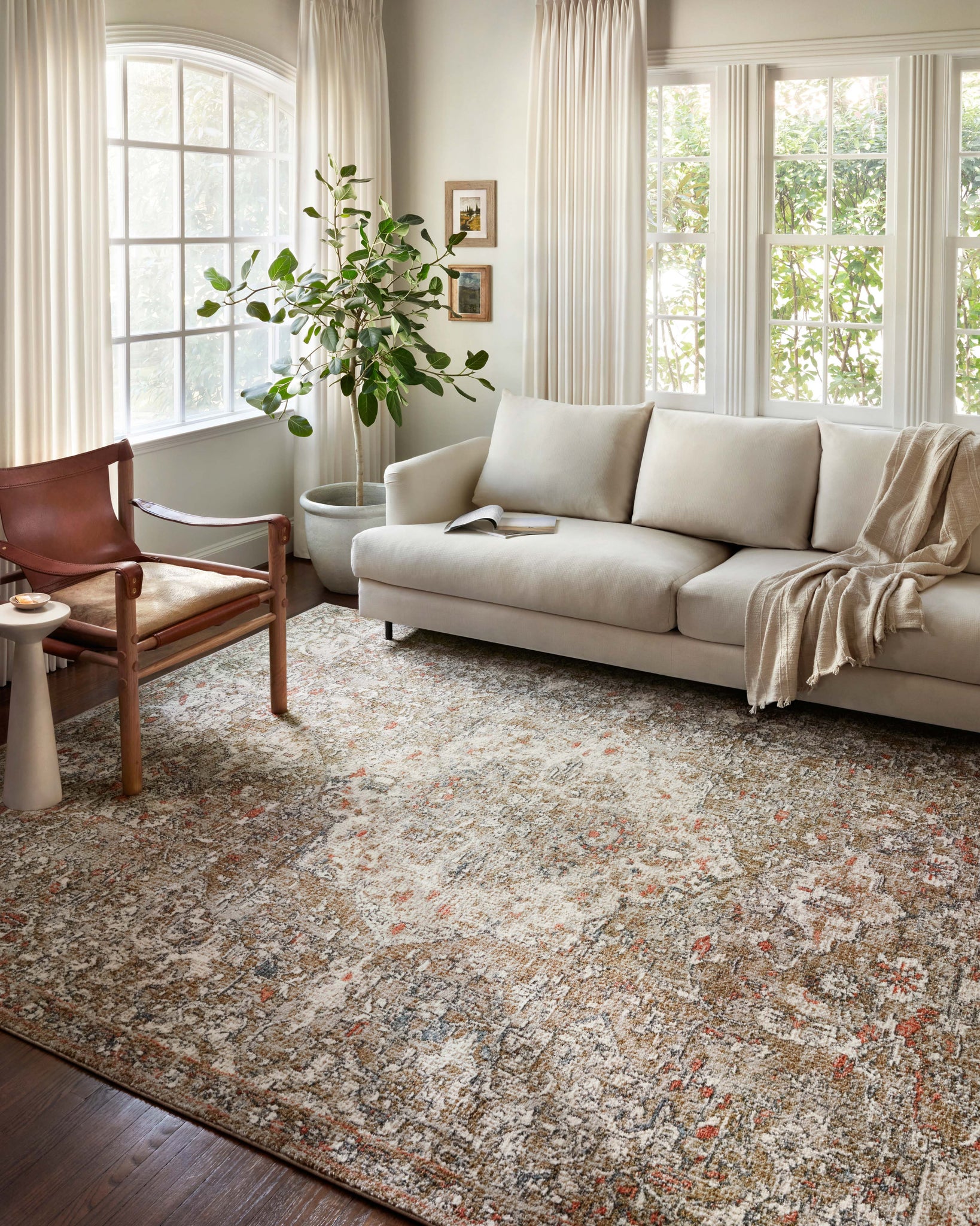 angle view of Saban Straw / Beige luxury Rug