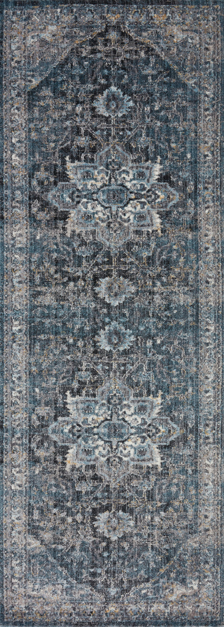 detail view of Samra Denim / Grey luxury Rug