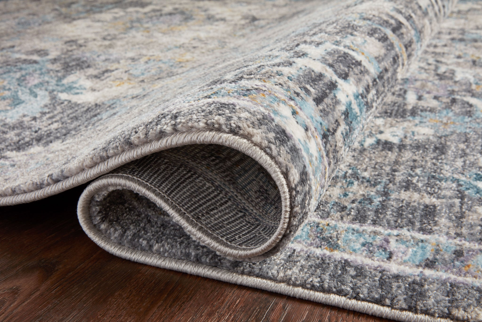 lifestyle view of Samra Grey / Multi luxury Rug
