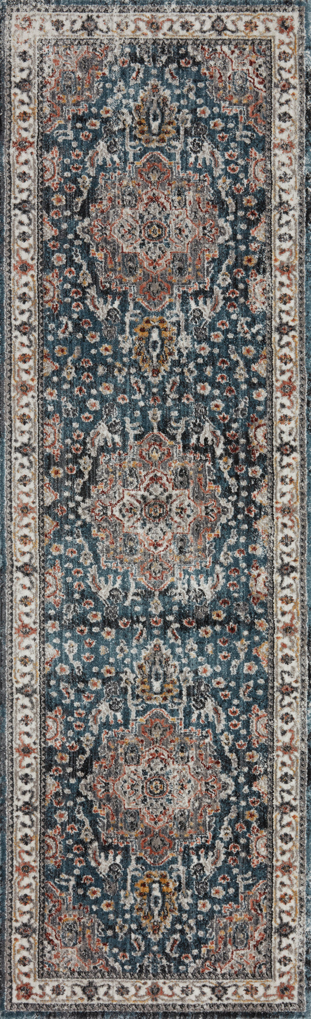detail view of Samra Slate / Multi luxury Rug