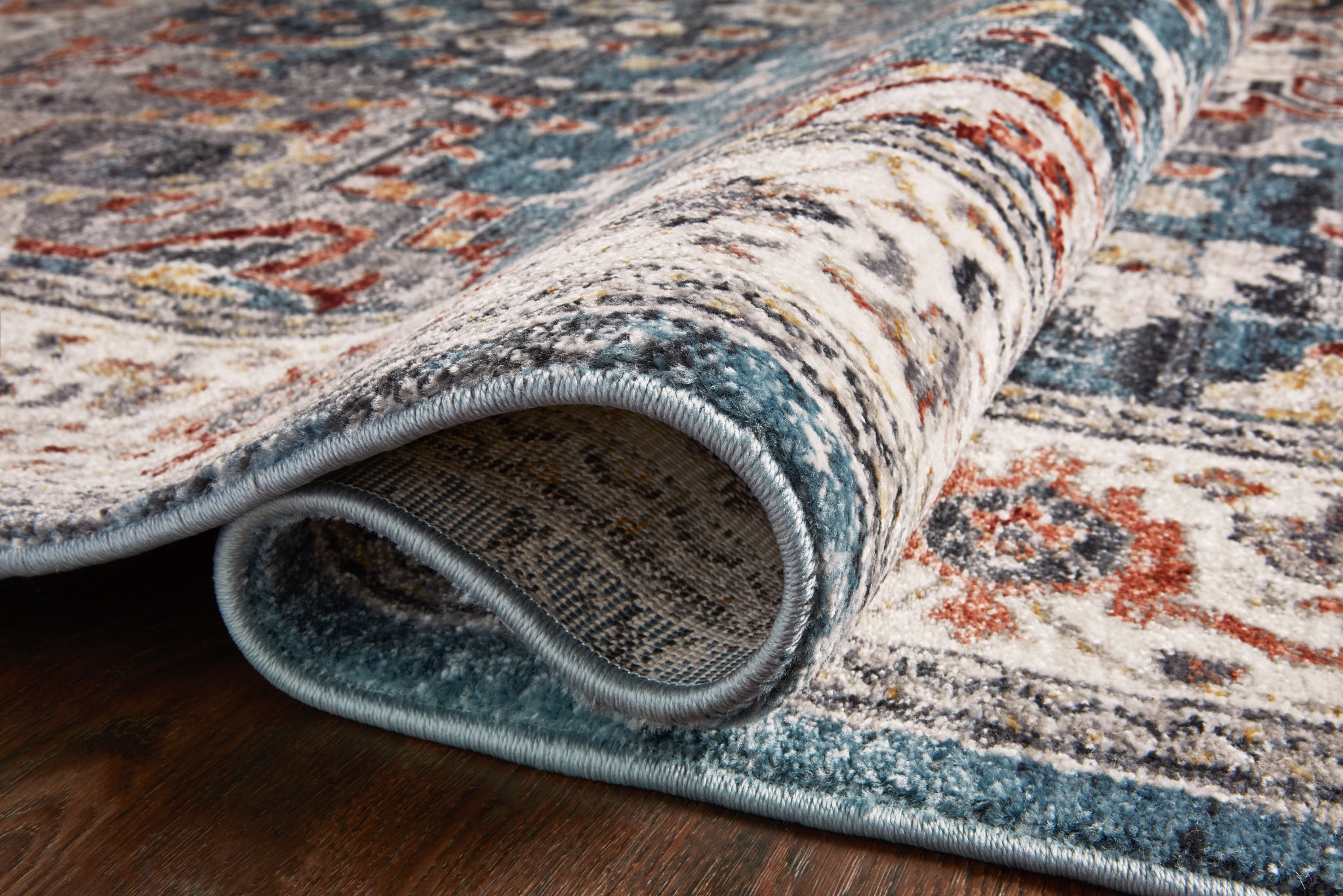 lifestyle view of Samra Slate / Multi luxury Rug