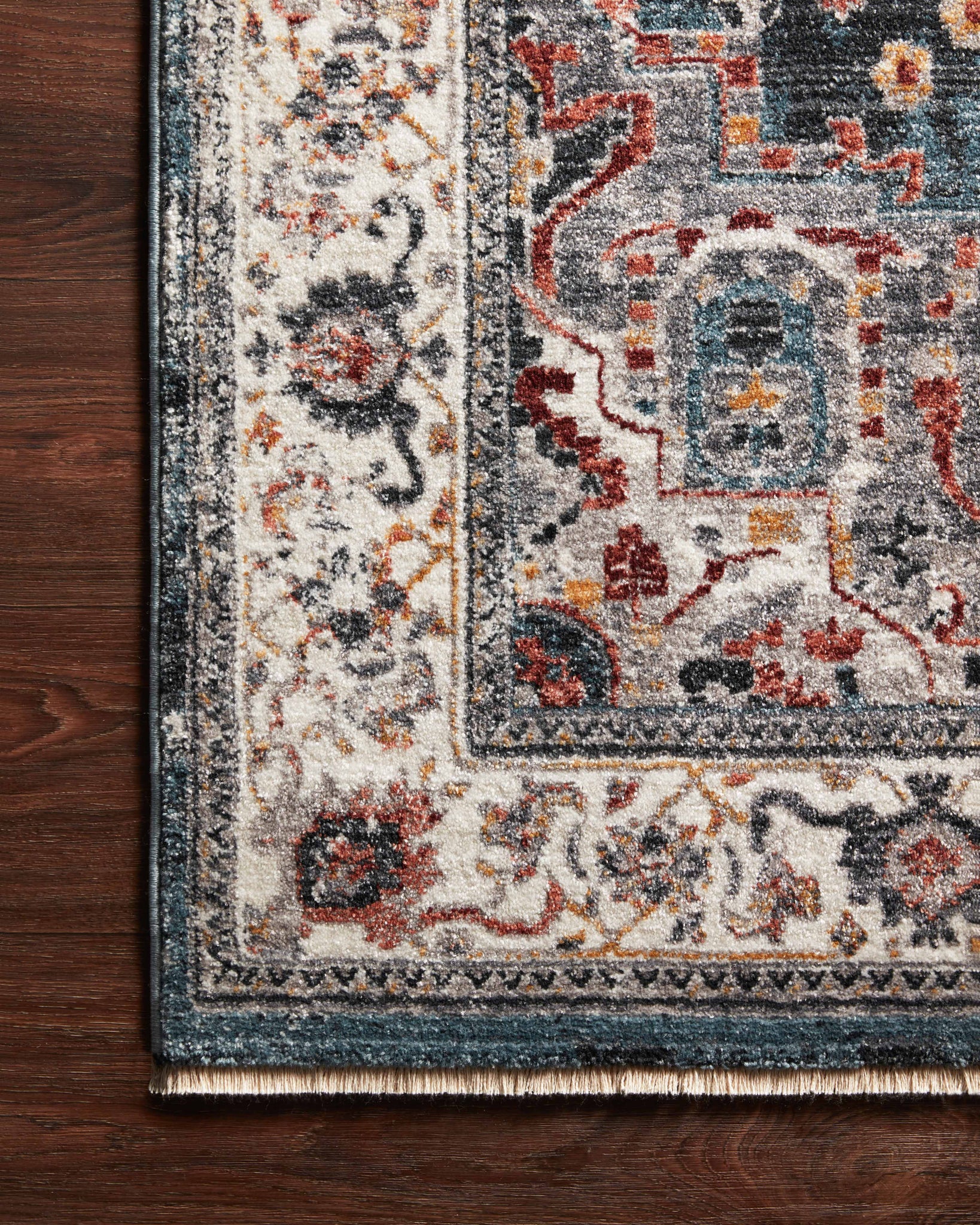 lifestyle view of Samra Slate / Multi luxury Rug