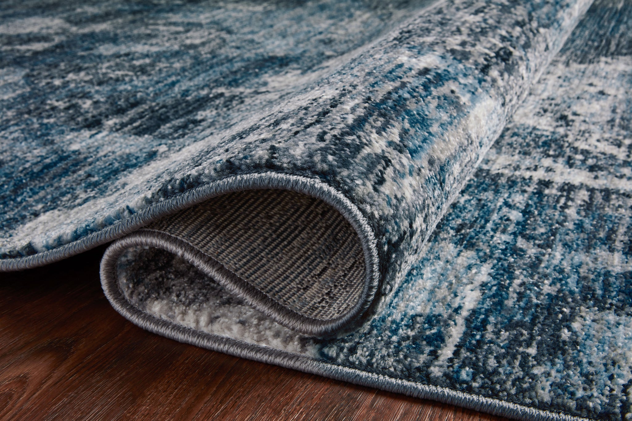 lifestyle view of Samra Dove / Sky luxury Rug